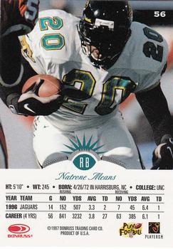 1997 Leaf #56 Natrone Means Back