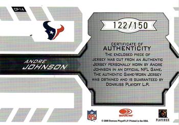 2005 Leaf Certified Materials - Certified Potential Jersey #CP-14 Andre Johnson Back