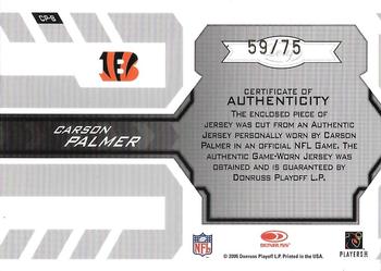 2005 Leaf Certified Materials - Certified Potential Jersey Infinite #CP-8 Carson Palmer Back