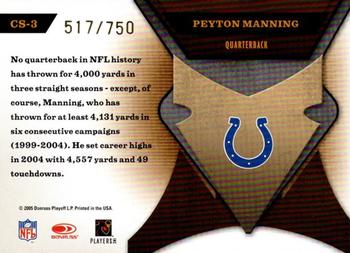 2005 Leaf Certified Materials - Certified Skills #CS-3 Peyton Manning Back
