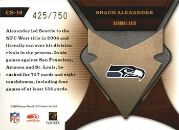 2005 Leaf Certified Materials - Certified Skills #CS-16 Shaun Alexander Back