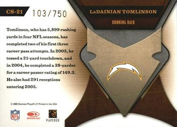2005 Leaf Certified Materials - Certified Skills #CS-21 LaDainian Tomlinson Back