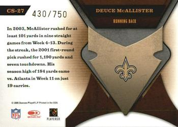 2005 Leaf Certified Materials - Certified Skills #CS-27 Deuce McAllister Back