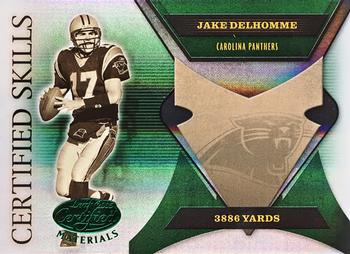2005 Leaf Certified Materials - Certified Skills Emerald #CS-7 Jake Delhomme Front