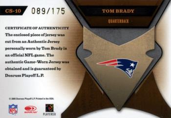2005 Leaf Certified Materials - Certified Skills Jersey #CS-10 Tom Brady Back