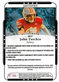 2023 SAGE Artistry - Autographs Red #ART-JT John Torchio Back