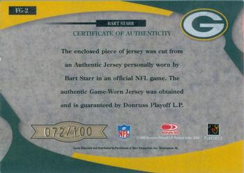 2005 Leaf Certified Materials - Fabric of the Game #FG-2 Bart Starr Back
