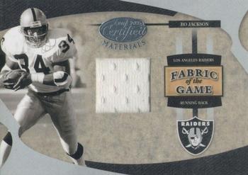 2005 Leaf Certified Materials - Fabric of the Game #FG-4 Bo Jackson Front