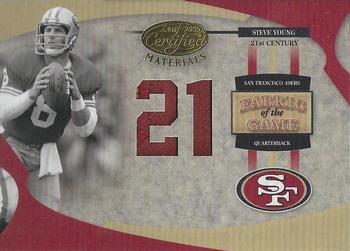2005 Leaf Certified Materials - Fabric of the Game 21st Century #FG-68 Steve Young Front