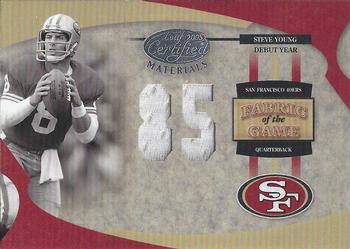2005 Leaf Certified Materials - Fabric of the Game Debut Year #FG-68 Steve Young Front