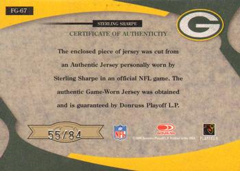 2005 Leaf Certified Materials - Fabric of the Game Jersey Number #FG-67 Sterling Sharpe Back