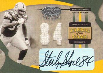 2005 Leaf Certified Materials - Fabric of the Game Jersey Number #FG-67 Sterling Sharpe Front