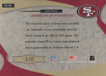 2005 Leaf Certified Materials - Fabric of the Game Team Logo #FG-68 Steve Young Back