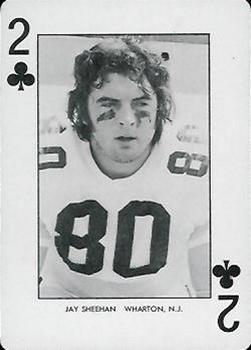 1974 West Virginia Mountaineers Playing Cards - Gold Backs #2♣ Jay Sheehan Front