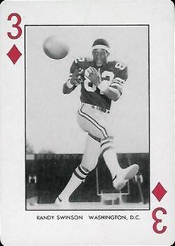 1974 West Virginia Mountaineers Playing Cards - Gold Backs #3♦ Randy Swinson Front