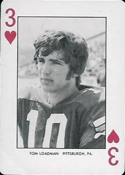 1974 West Virginia Mountaineers Playing Cards - Gold Backs #3♥ Tom Loadman Front