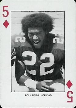 1974 West Virginia Mountaineers Playing Cards - Gold Backs #5♦ Rory Fields Front