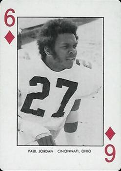 1974 West Virginia Mountaineers Playing Cards - Gold Backs #6♦ Paul Jordan Front