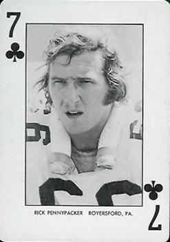 1974 West Virginia Mountaineers Playing Cards - Gold Backs #7♣ Rick Pennypacker Front
