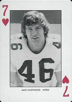 1974 West Virginia Mountaineers Playing Cards - Gold Backs #7♥ Jack Eastwood Front