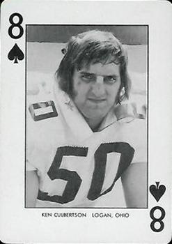 1974 West Virginia Mountaineers Playing Cards - Gold Backs #8♠ Ken Culbertson Front