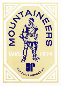 1974 West Virginia Mountaineers Playing Cards - Gold Backs #9♣ David Van Halanger Back