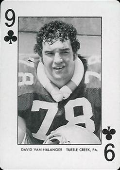 1974 West Virginia Mountaineers Playing Cards - Gold Backs #9♣ David Van Halanger Front