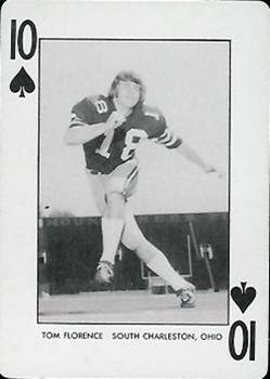 1974 West Virginia Mountaineers Playing Cards - Gold Backs #10♠ Tom Florence Front