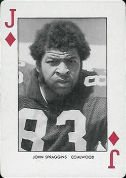 1974 West Virginia Mountaineers Playing Cards - Gold Backs #J♦ John Spraggins Front