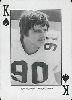 1974 West Virginia Mountaineers Playing Cards - Gold Backs #K♠ Jeff Merrow Front
