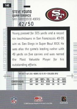 2005 Leaf Certified Materials - Mirror Blue #140 Steve Young Back