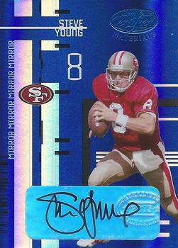 2005 Leaf Certified Materials - Mirror Blue Signatures #140 Steve Young Front