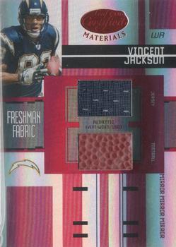 2005 Leaf Certified Materials - Mirror Red Materials #229 Vincent Jackson Front