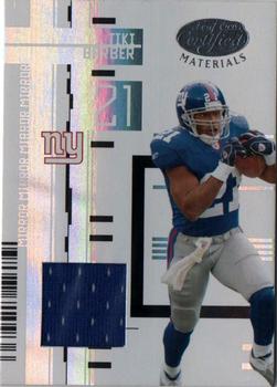 2005 Leaf Certified Materials - Mirror White Materials #79 Tiki Barber Front