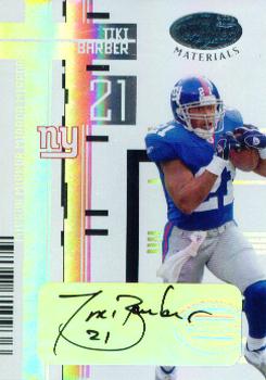 2005 Leaf Certified Materials - Mirror White Signatures #79 Tiki Barber Front