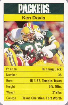 1987 Ace Fact Pack Green Bay Packers #NNO Ken Davis Front