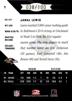 2005 Leaf Limited - Bronze Spotlight #7 Jamal Lewis Back