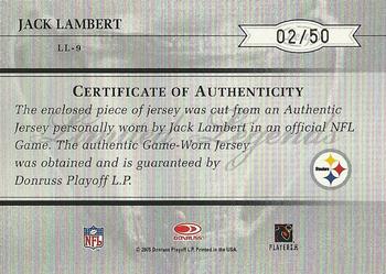 2005 Leaf Limited - Legends Jerseys #LL-9 Jack Lambert Back