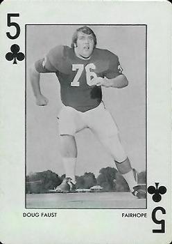 1972 Alabama Crimson Tide Playing Cards (White Backs) #5♣ Doug Faust Front