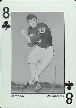 1972 Alabama Crimson Tide Playing Cards (White Backs) #8♣ Steve Dean Front