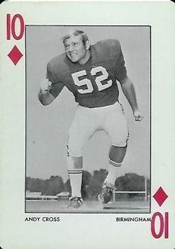 1972 Alabama Crimson Tide Playing Cards (White Backs) #10♦ Andy Cross Front
