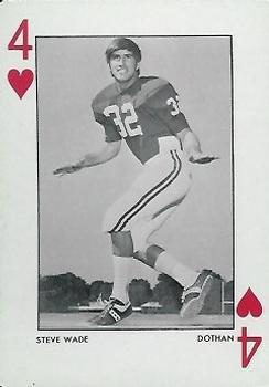 1972 Alabama Crimson Tide Playing Cards (White Backs) #4♥ Steve Wade Front