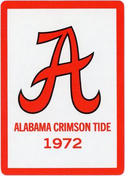 1972 Alabama Crimson Tide Playing Cards (White Backs) #7♥ Mike Washington Back