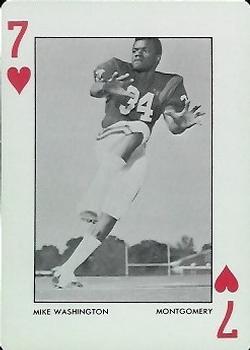 1972 Alabama Crimson Tide Playing Cards (White Backs) #7♥ Mike Washington Front