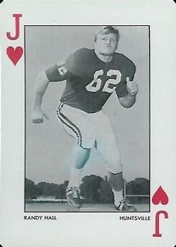 1972 Alabama Crimson Tide Playing Cards (White Backs) #J♥ Randy Hall Front