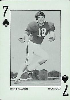 1972 Alabama Crimson Tide Playing Cards (White Backs) #7♠ David McMakin Front