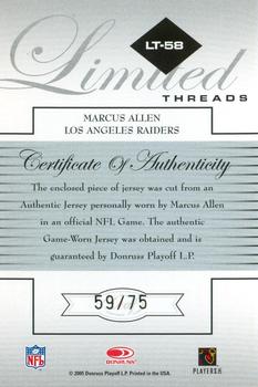 2005 Leaf Limited - Threads #LT--58 Marcus Allen Back