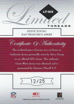 2005 Leaf Limited - Threads Prime #LT-83 Steve Young Back