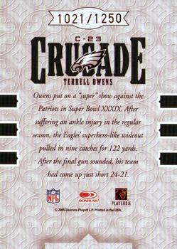 2005 Leaf Rookies & Stars - Crusade Red #C-23 Terrell Owens Back