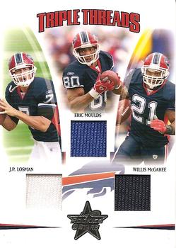 2005 Leaf Rookies & Stars - Triple Threads #TT-1 J.P. Losman / Eric Moulds / Willis McGahee Front